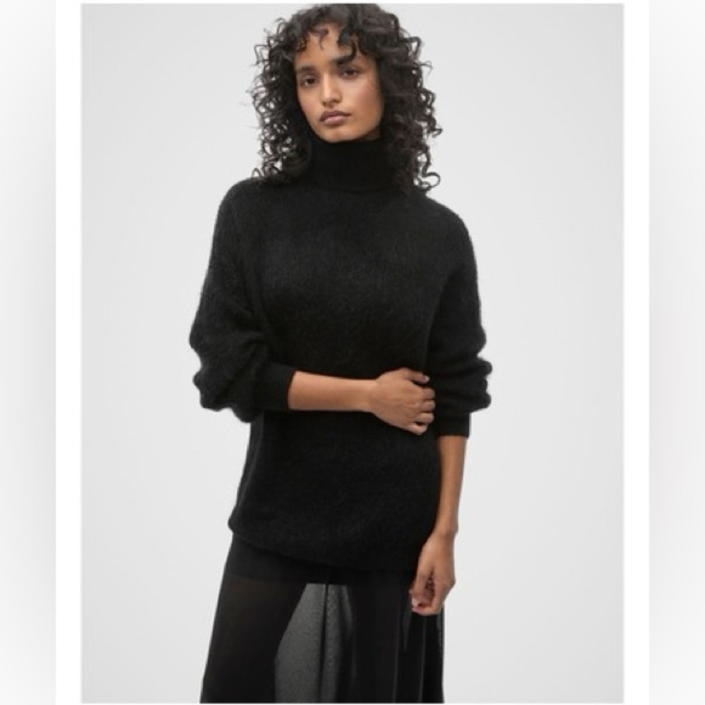 Industry of All Nations Undyed Alpaca Black Turtleneck Sweater